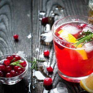 Cranberry Juice for a flatter stomach. 